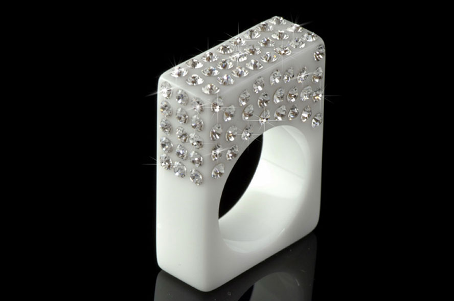 Lux Bianco White Acrylic Ring